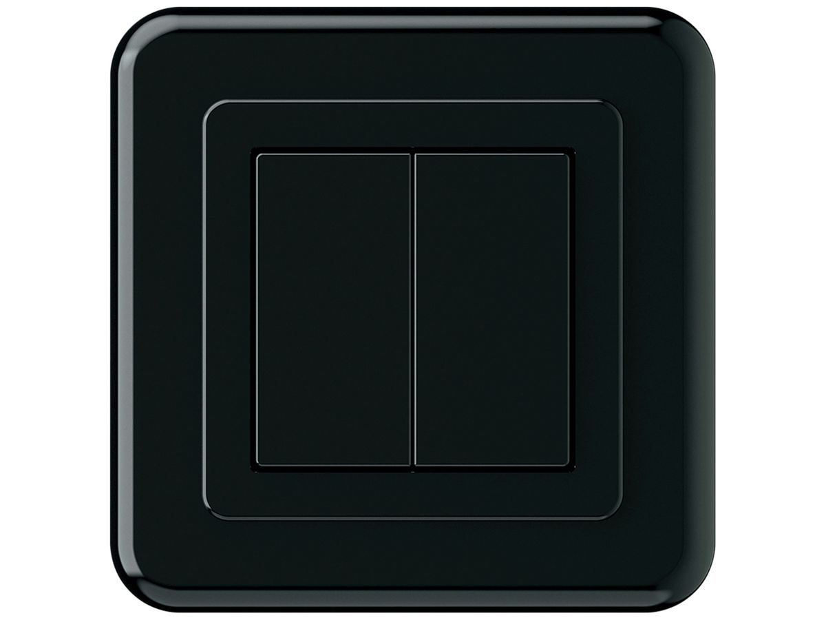 UP-KNX-Taster Hager BA basico C 2-fach 86×86mm schwarz