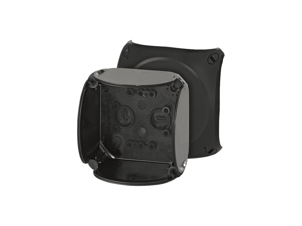 Leergehäuse Hensel, nicht durchsichtiger Deckel 93×93×47mm schwarz