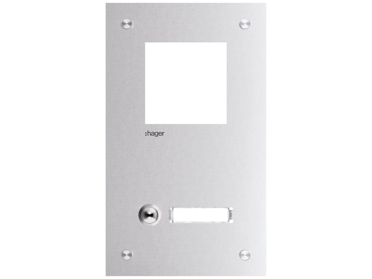 Frontplatte Hager intercom mono 1× 150×255×32mm edelstahl