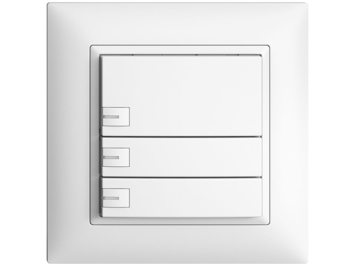 UP-Universaltaster 3×1T Steckklemme EDIZIOdue weiss, mit LED