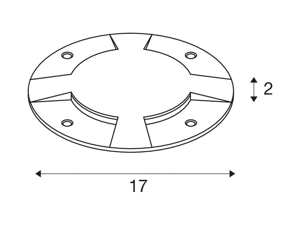 Abdeckung SLV BIG PLOT Edelstahl 316, IP67, 0.8t, 4 Öffnungen
