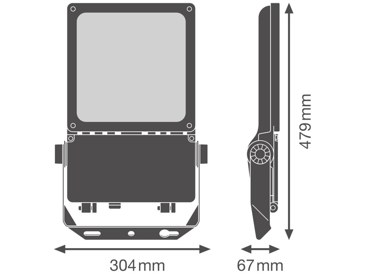 LED-Strahler LEDVANCE FLOODLIGHT 80W 8300lm 822 IP66 45×140° 479×304mm