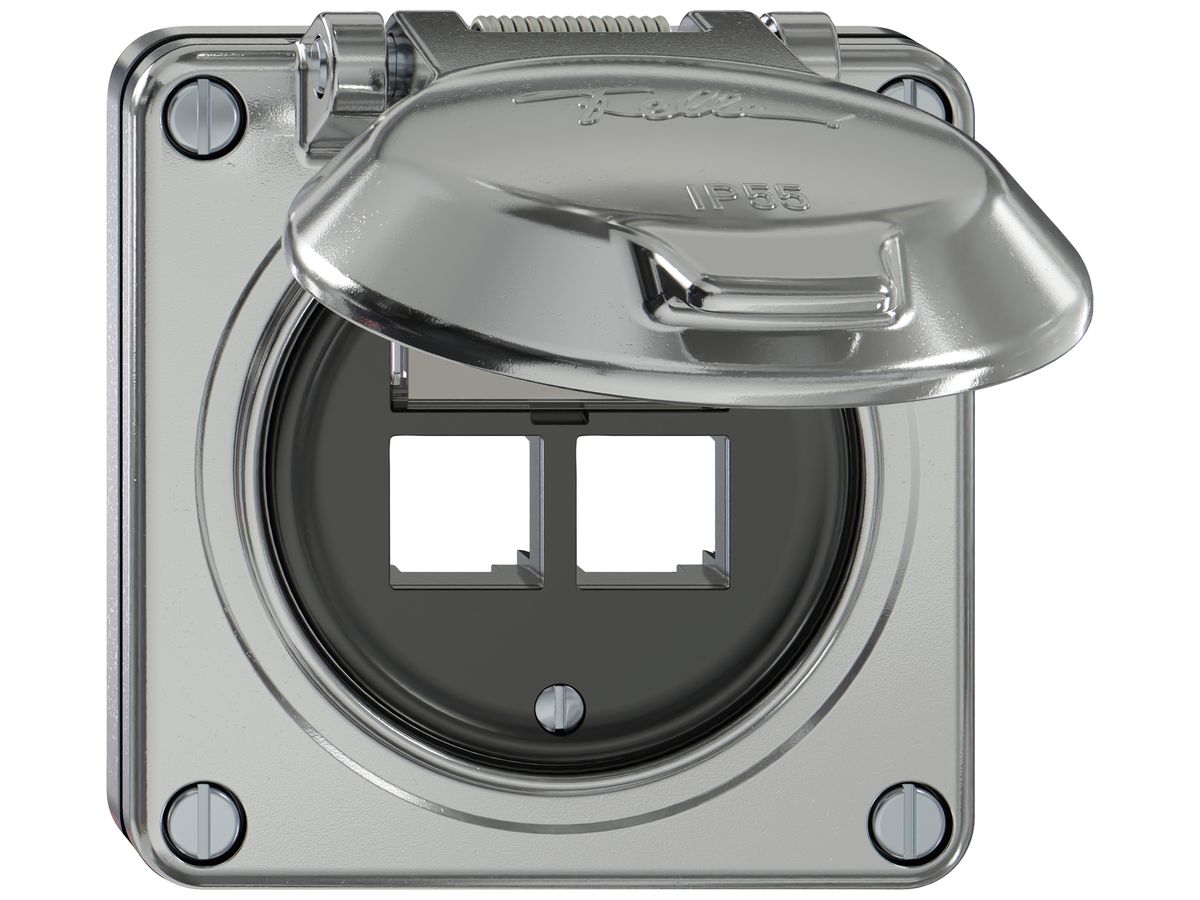UP-Montageset Feller ELEMENT SNAPFIX® EASYNET 2×gerade 87×91mm Aluminium