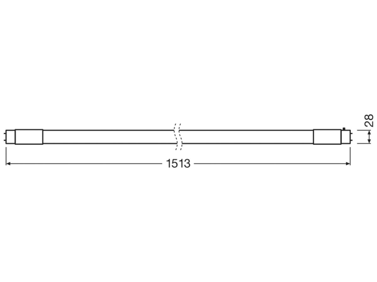 LED-Röhre LEDVANCE G13 24W 3250lm 3000K DIM 1500mm T8 mattiert