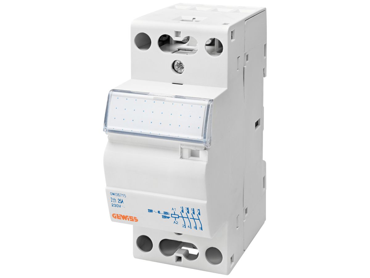 REG-Schütz Gewiss 90 AM 230V AC/DC 2NO 25A 400V brummfrei 2TE