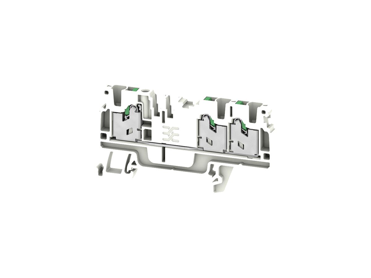 Durchgangs-Reihenklemme WM S3C 2.5mm² 24A 800V SNAP IN 3×1 TH35 gu