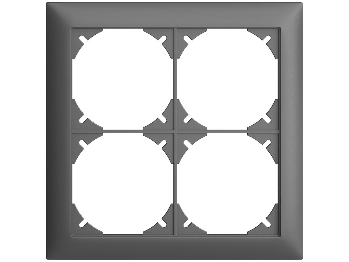 Abdeckrahmen EDIZIOdue 2×2 dunkelgrau