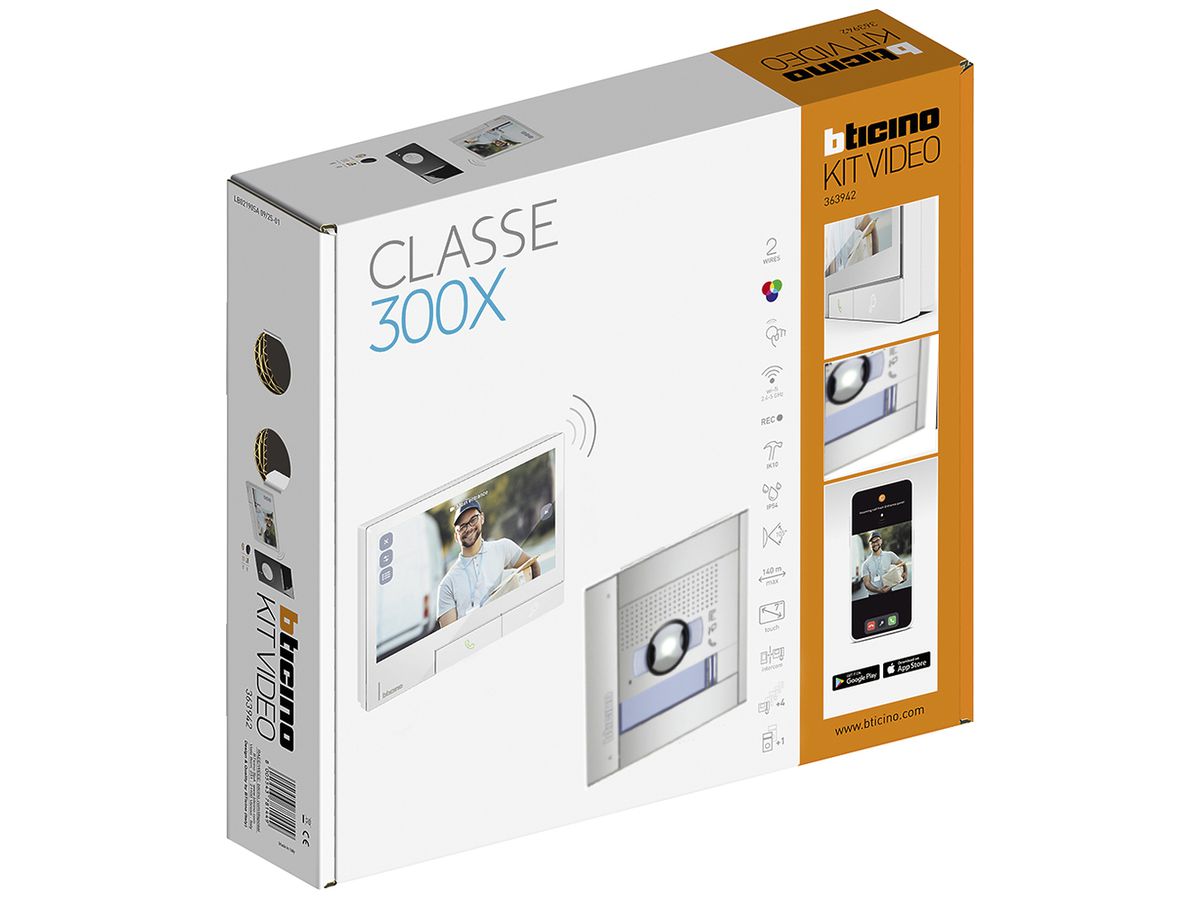 Türsprech-Set Video Bticino SFERA CLASSE 300X 2-Draht weiss