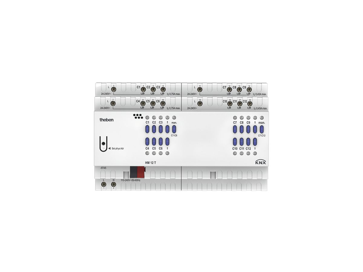 REG-Heizungsaktor Theben HM 12 T KNX.100…240V