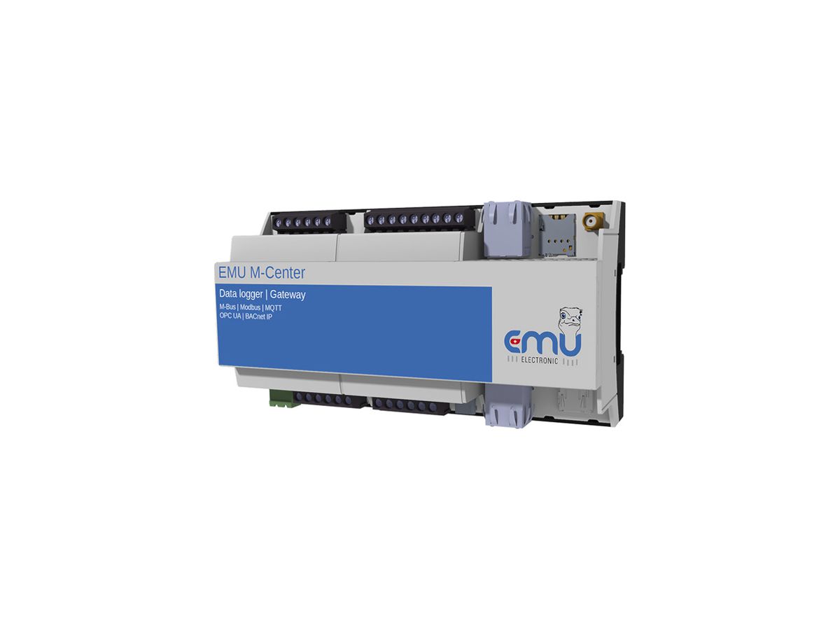 REG-Datenlogger EMU M-Center M-Bus/Modbus RTU/LAN/Service/USB-C/SIM
