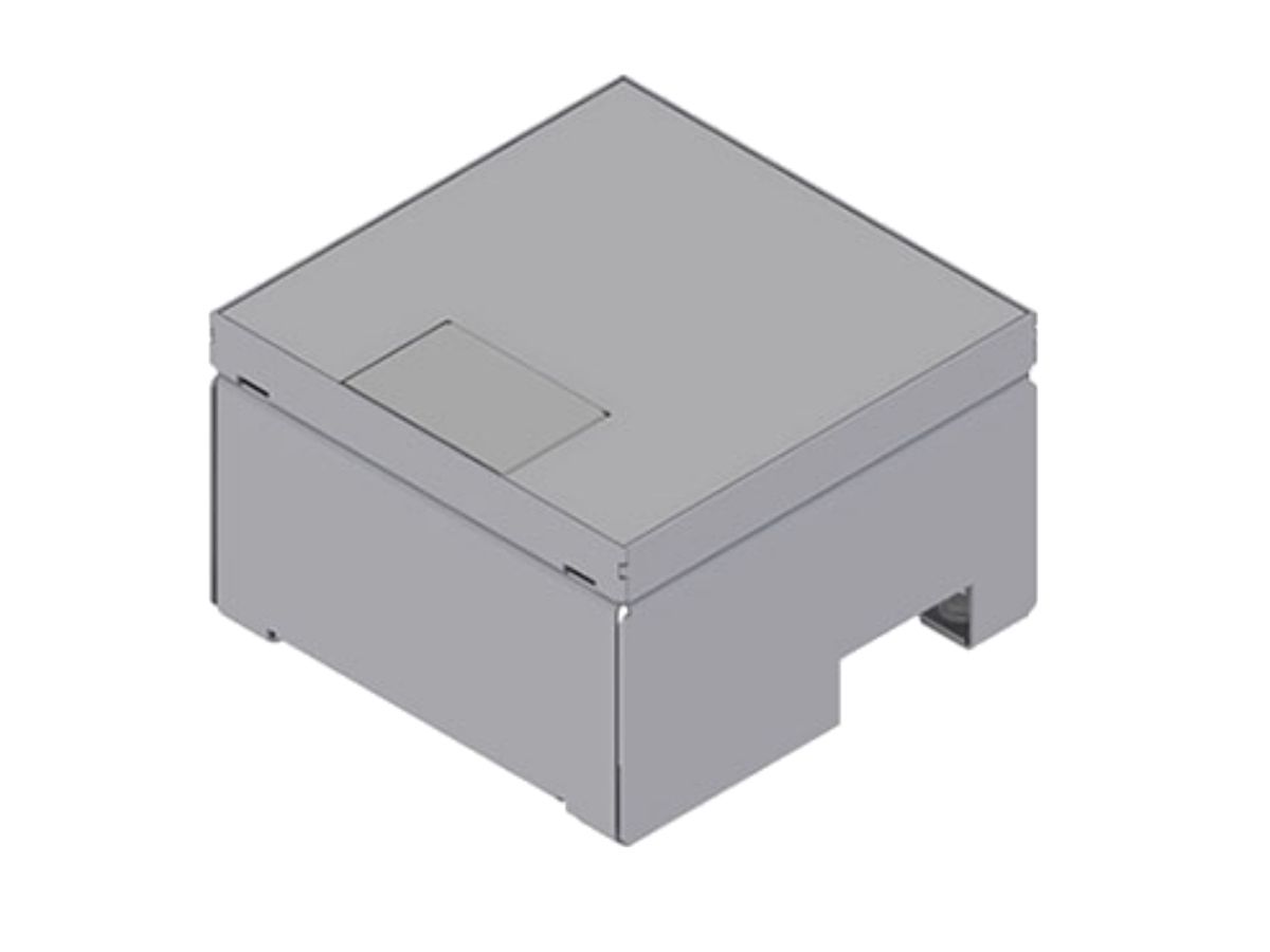 Unterflur-Bodendose 160x160,Chromstahl - Deckel aus Chromstahl,Schnurauslass