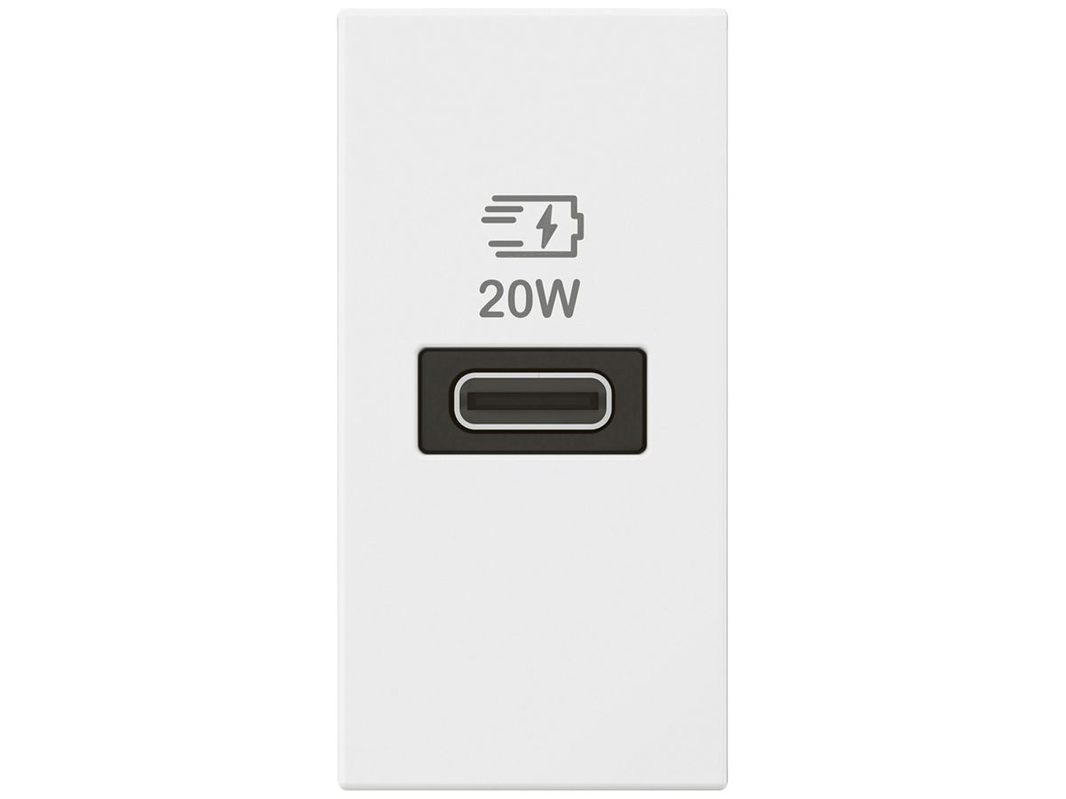 EB-USB-Ladesteckdose Mosaic 1×USB-C weiss