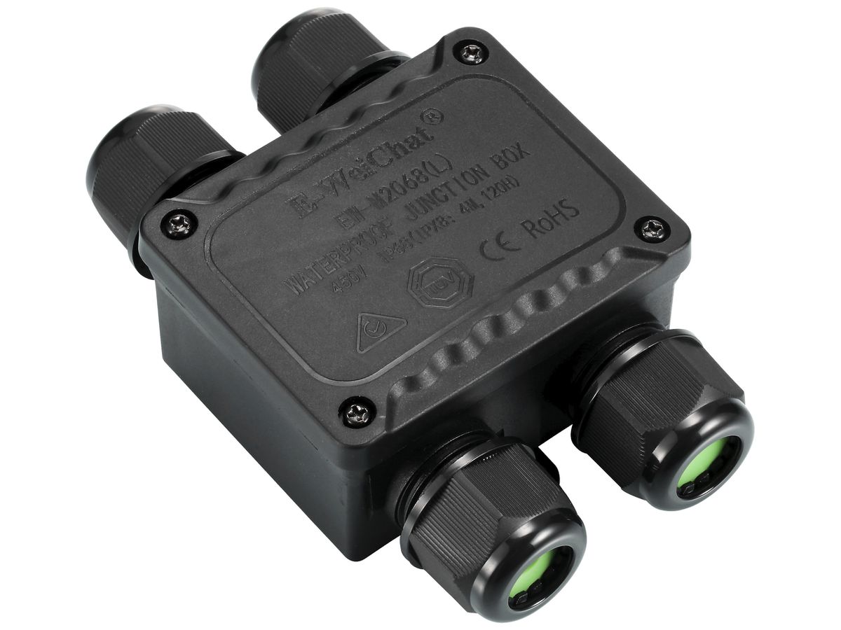 Verbindungsbox Sylvania IP68 4 Kabeleinführungen schwarz