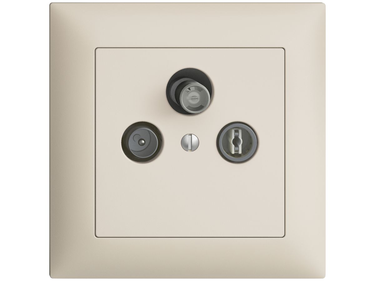 UP-Stichdose SAT/TV/R DB53 EDIZIOdue crema, mit SAT-F-Anschluss