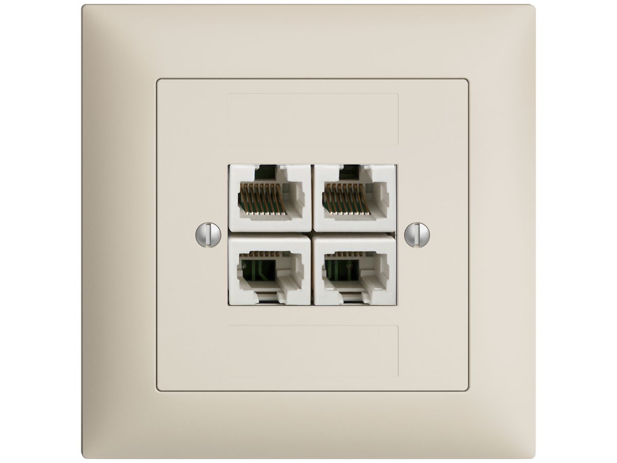 UP-Dose 4×RJ45/u 4P getr. EDIZIOdue crema, ITplus