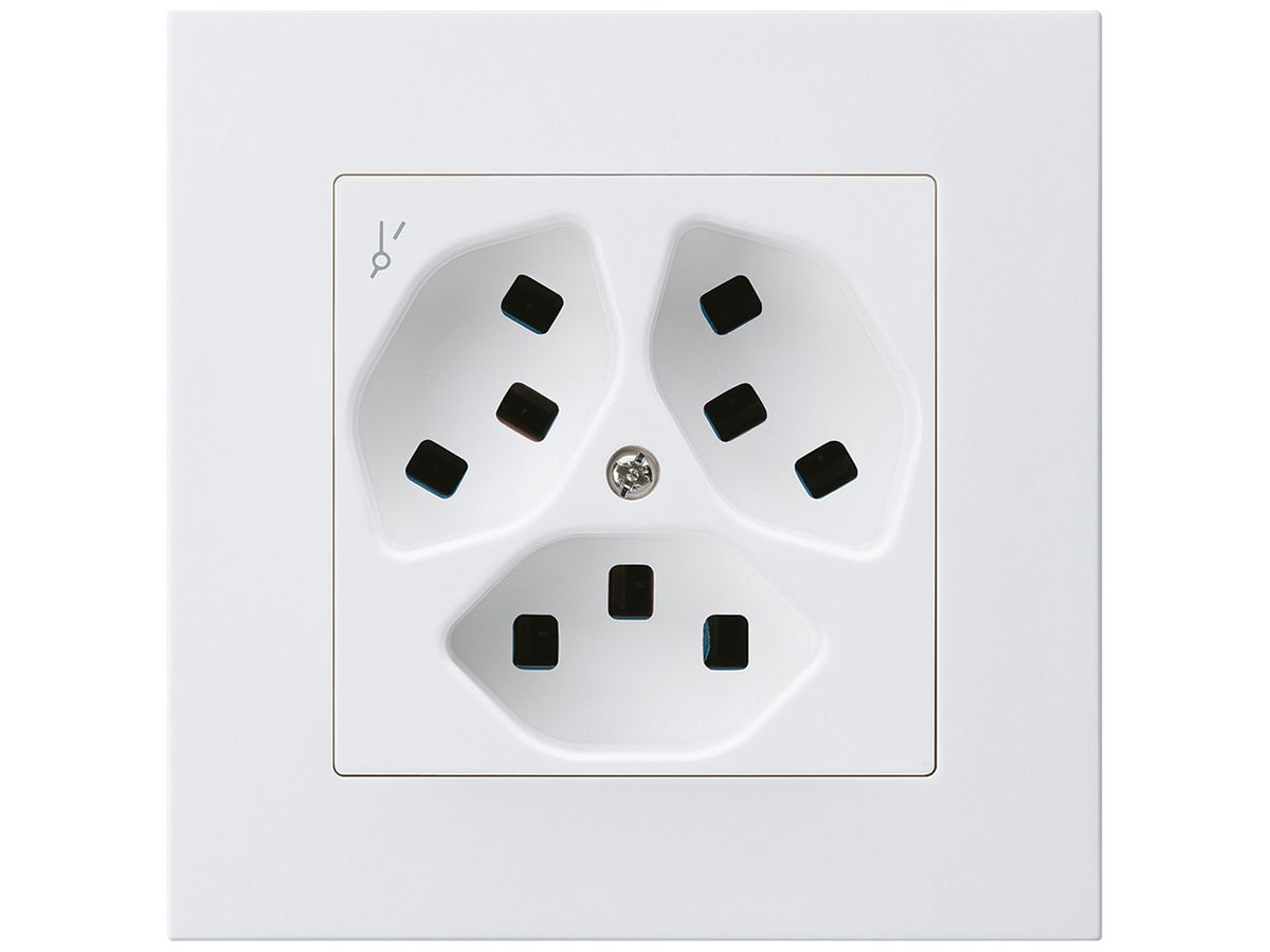 UP-Steckdose Hager kallysto.pro 3×T23 1×S C ultraweiss