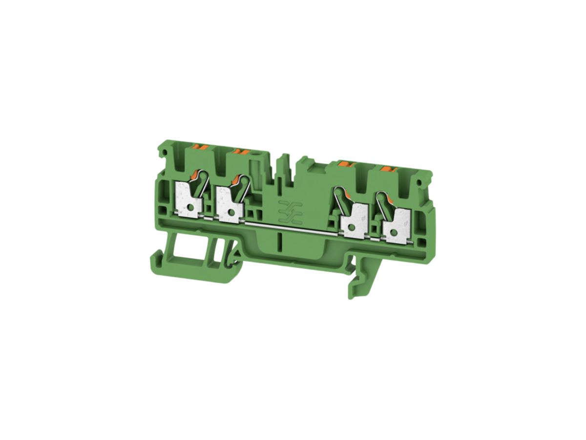 Durchgangs-Reihenklemme Weidmüller A4C PUSH IN 2.5mm² 4 Anschlüsse TS35 grün