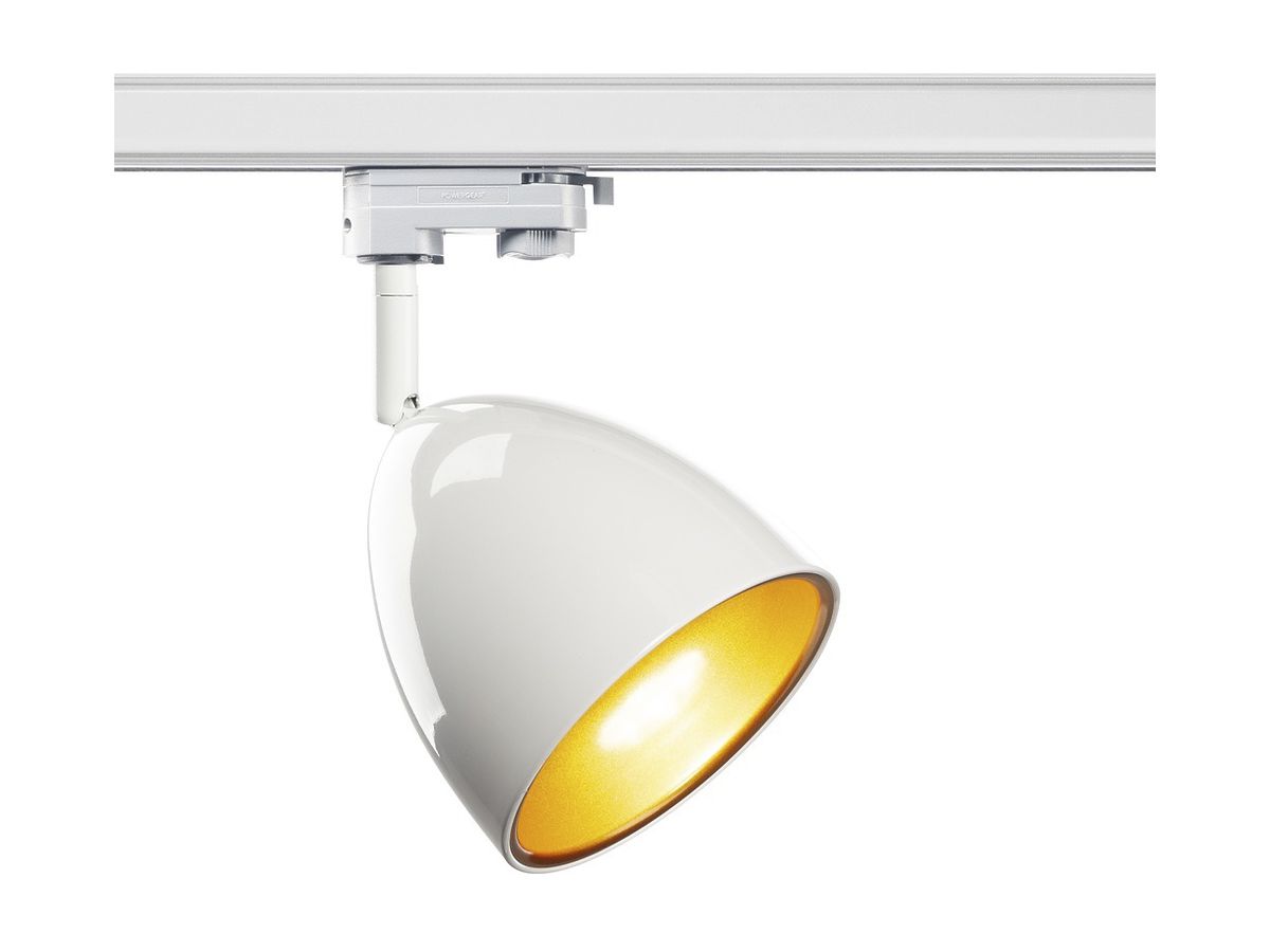 Leuchte SLV PARA CONE 14 TRACK GU10 25W 3-Ph.-Adapter Ø135mm weiss/gold
