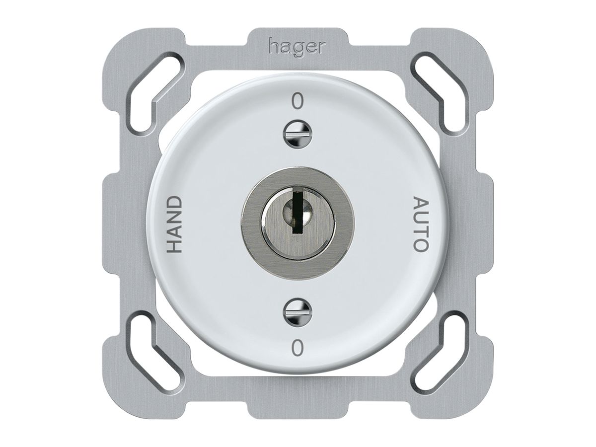 UP-Schlüsselschalter origin Umschalter 2/1L 16A 250V 0-AUTO-0-HAND 77×77mm weiss