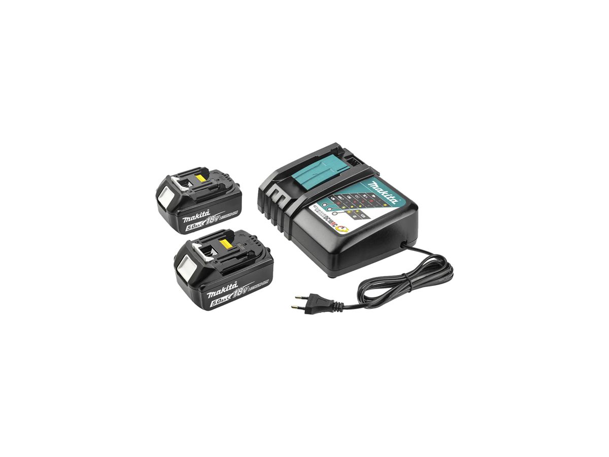 Ladegerät CIMCO Makita mit 2×Akku Makita 18V 5 Ah