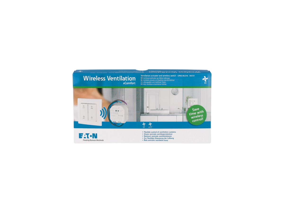 Starterpaket xComfort "Wireless Ventilation", Taster / Lüftungsaktor