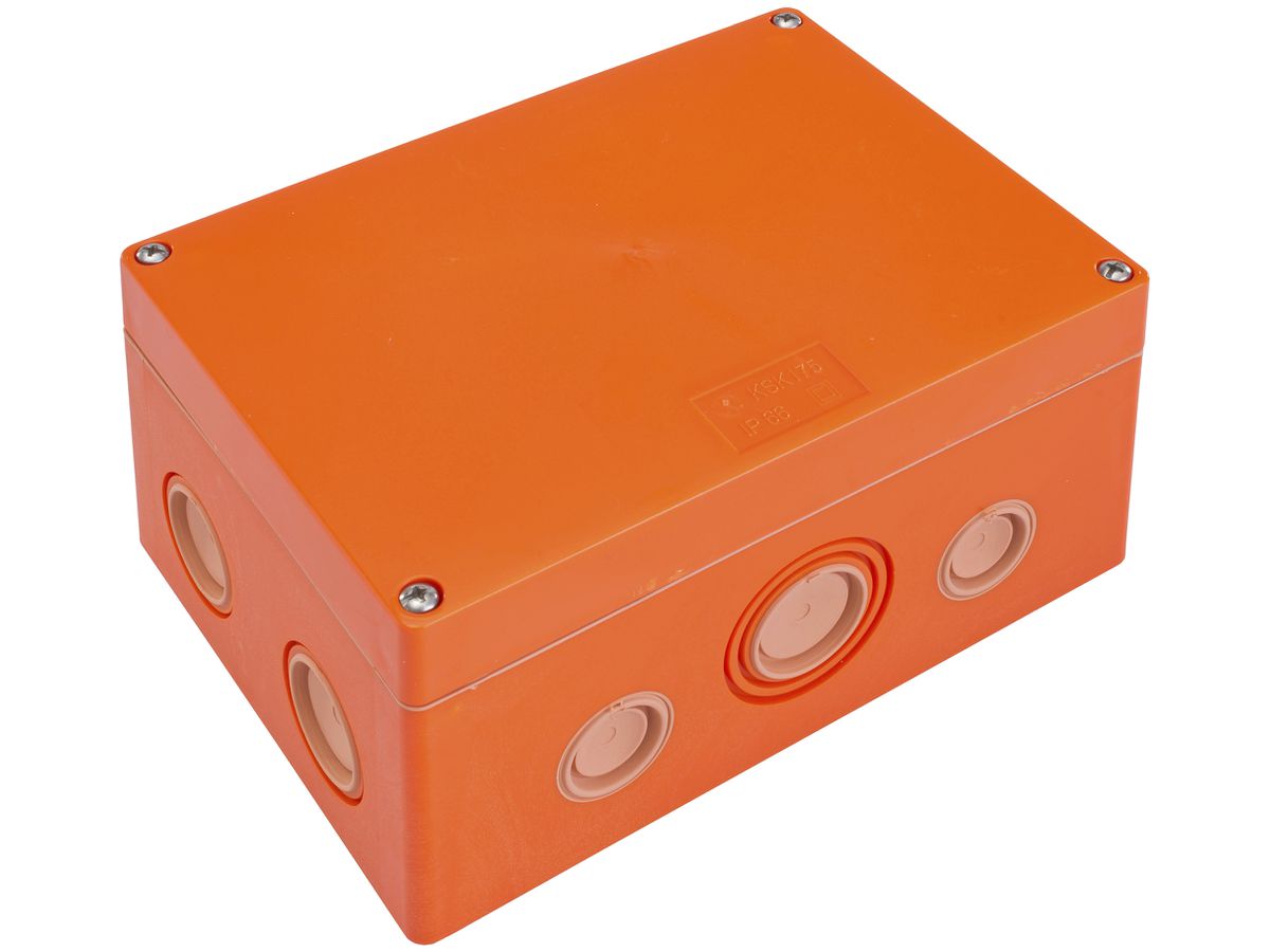 AP-Abzweigdose KSK E90 IP66 176×126×87mm 5×16mm² orange