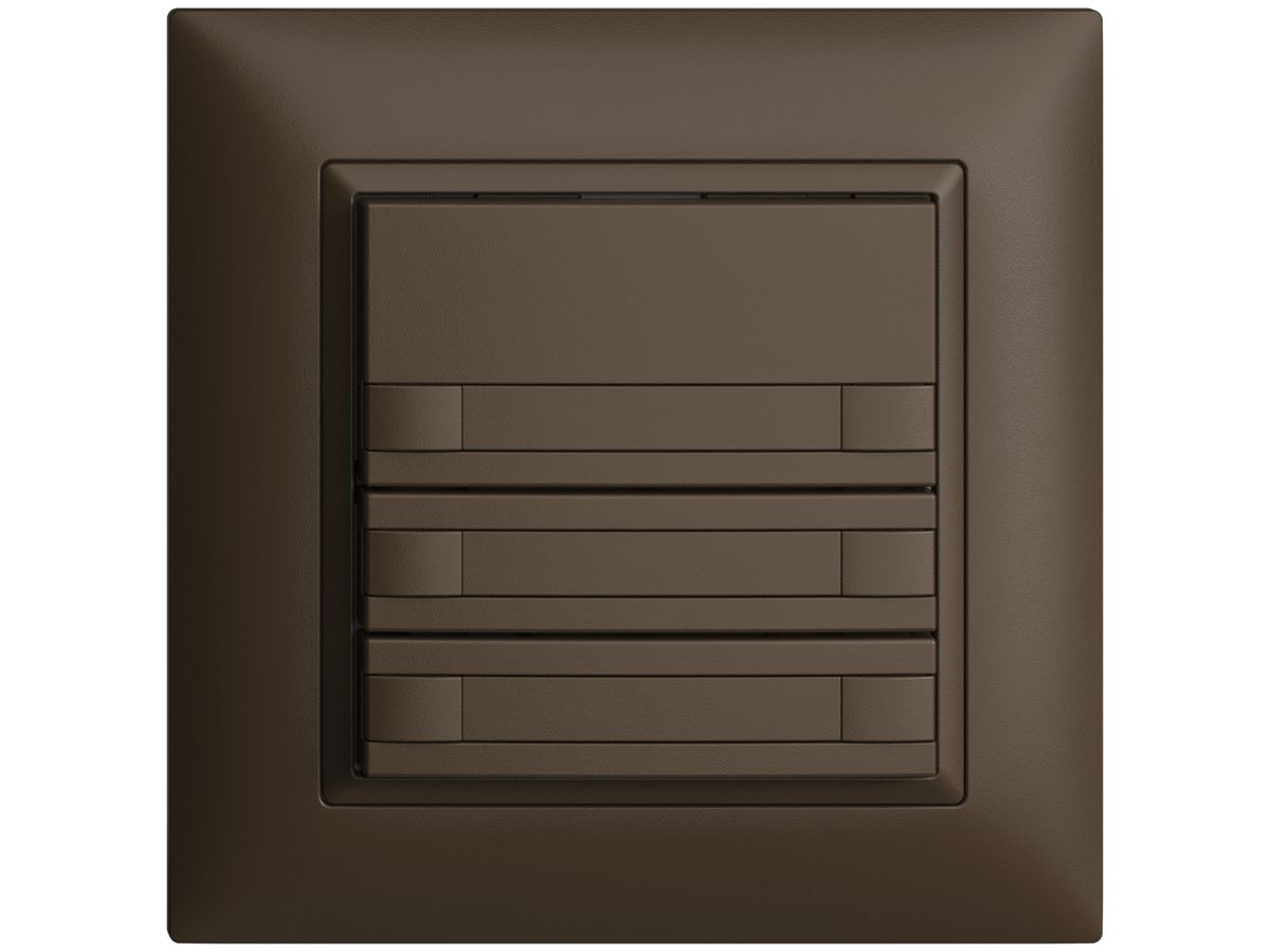 UP-Taster KNX 6-fach EDIZIOdue coffee RGB ohne LED mit Papiereinlage