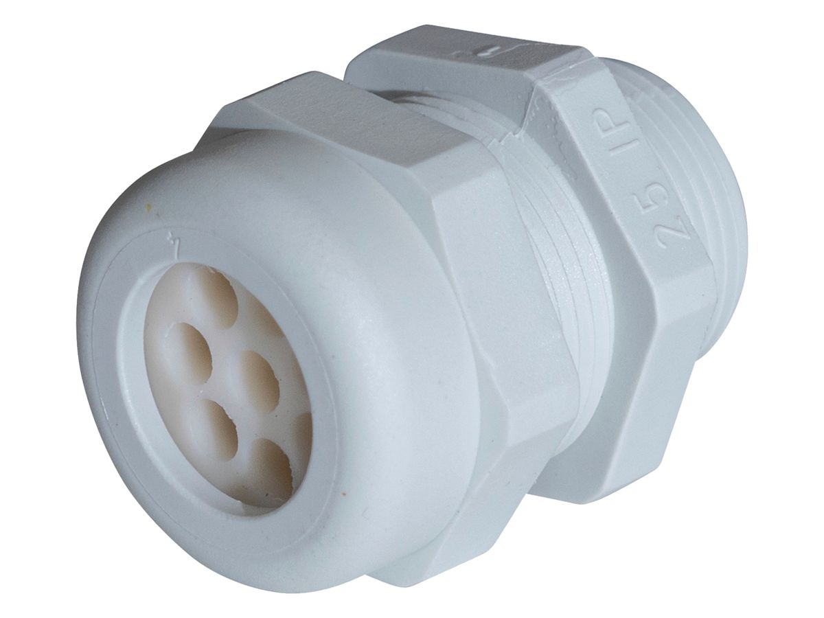 Kabelverschraubung WADI Multi, M32 für 8 Kabel Ø5…6mm 12mm PA IP68 lichtgrau