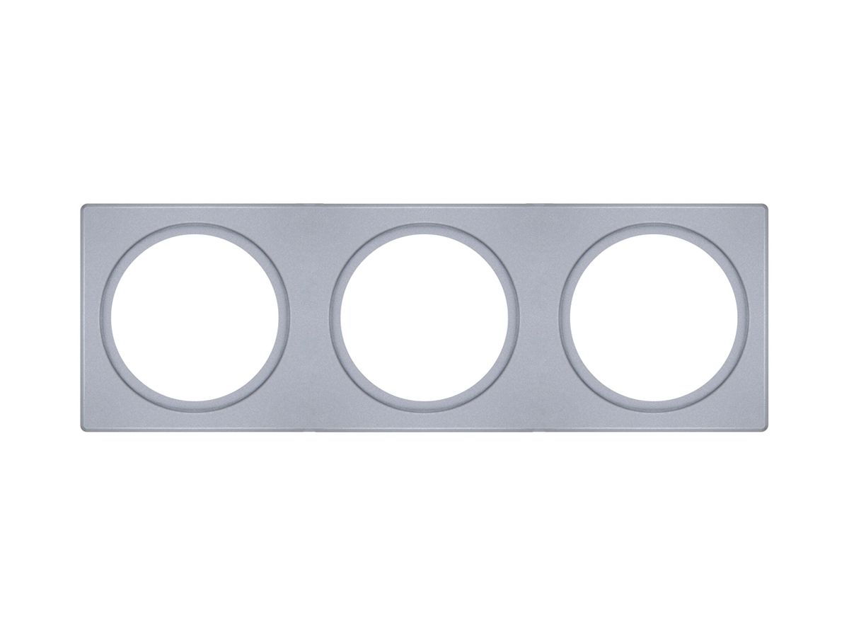 Abdeckplatte LEDVANCE FRAME Stahl 300×100mm 3×Ø68mm silber