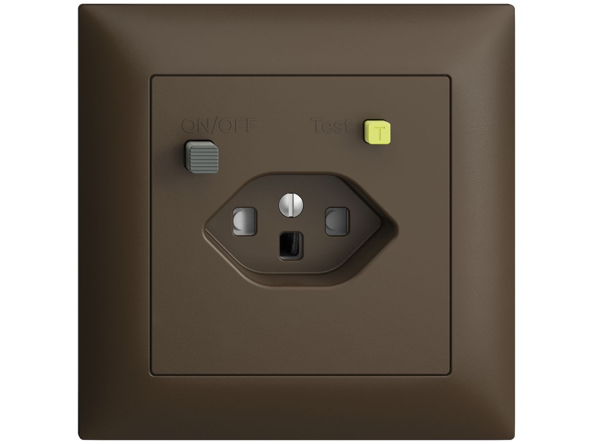 UP-Steckdose EDIZIOdue T23 FI 30mA FMI, shutter, coffee