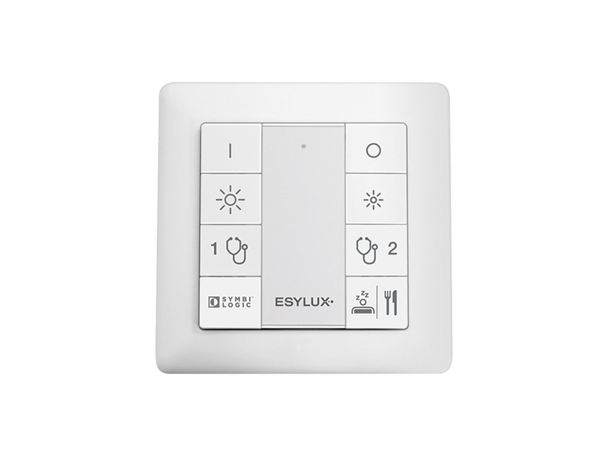 UP-Taster ESYLUX DALI, 8-fach, für Patientenzimmer-Lichtszenen