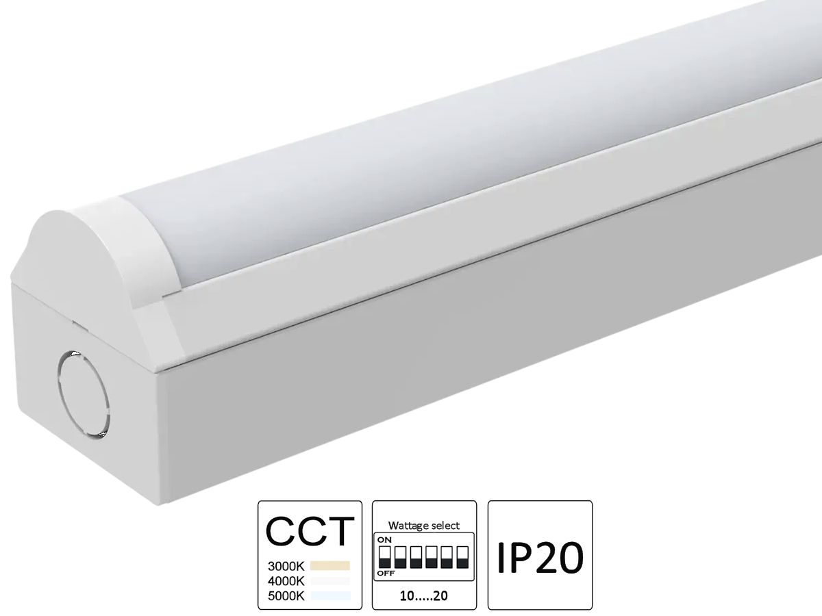 LED-Balkenleuchte 600mm weiss - IP20,10/15/20W, 3000/4000/5000K