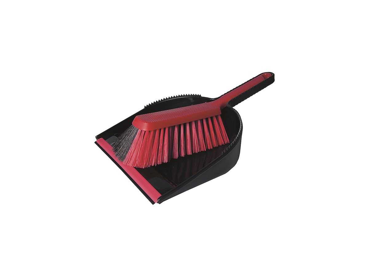 Kehrgarnitur Plica Heavy Duty 34×22.5cm Rosshaarmischung u.Polyester schwarz/rot