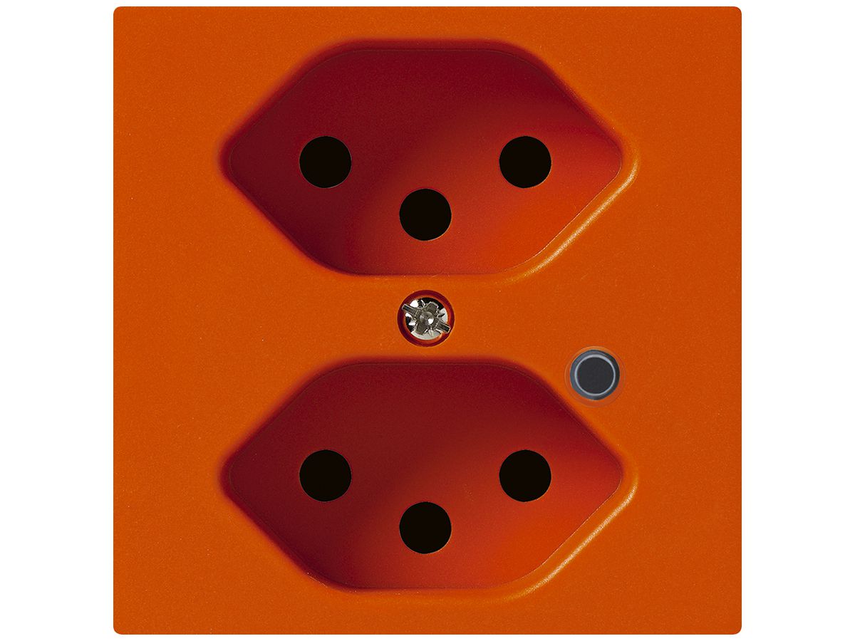 Steckdose Hager kallysto 2×T13 beleuchtet A orange