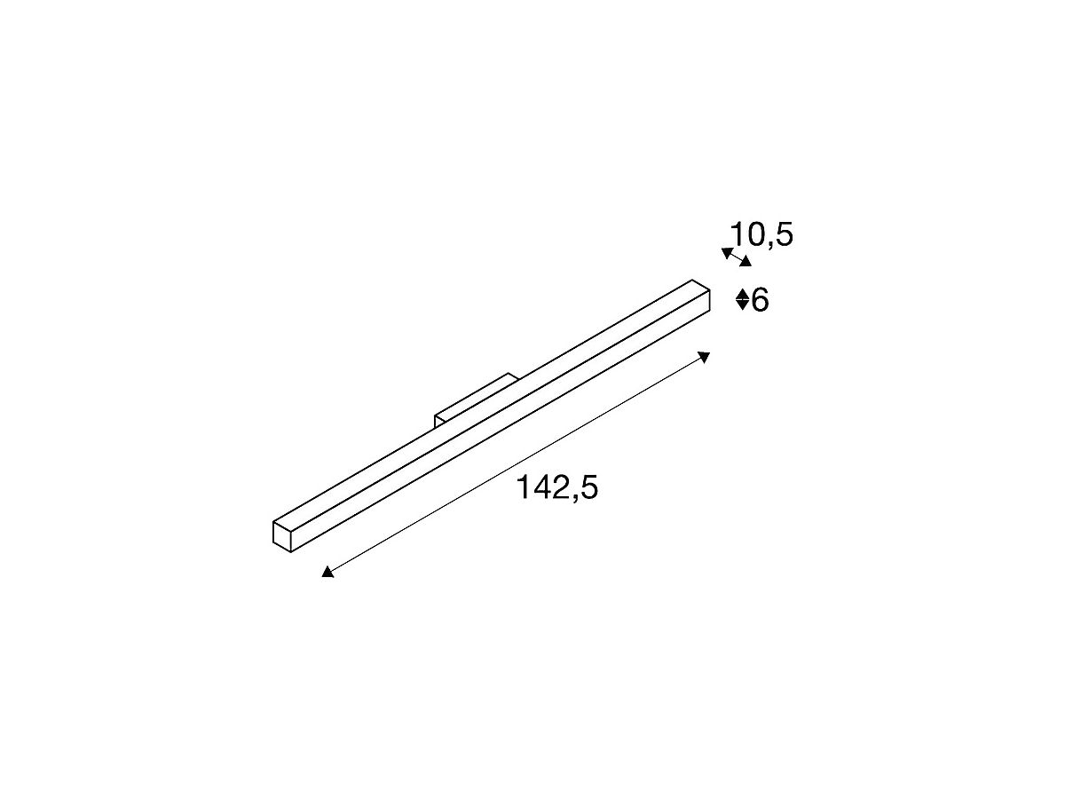 LED-Wandleuchte SLV Q-LINE, 42W 230V 3000K 3800lm IP20 schwarz