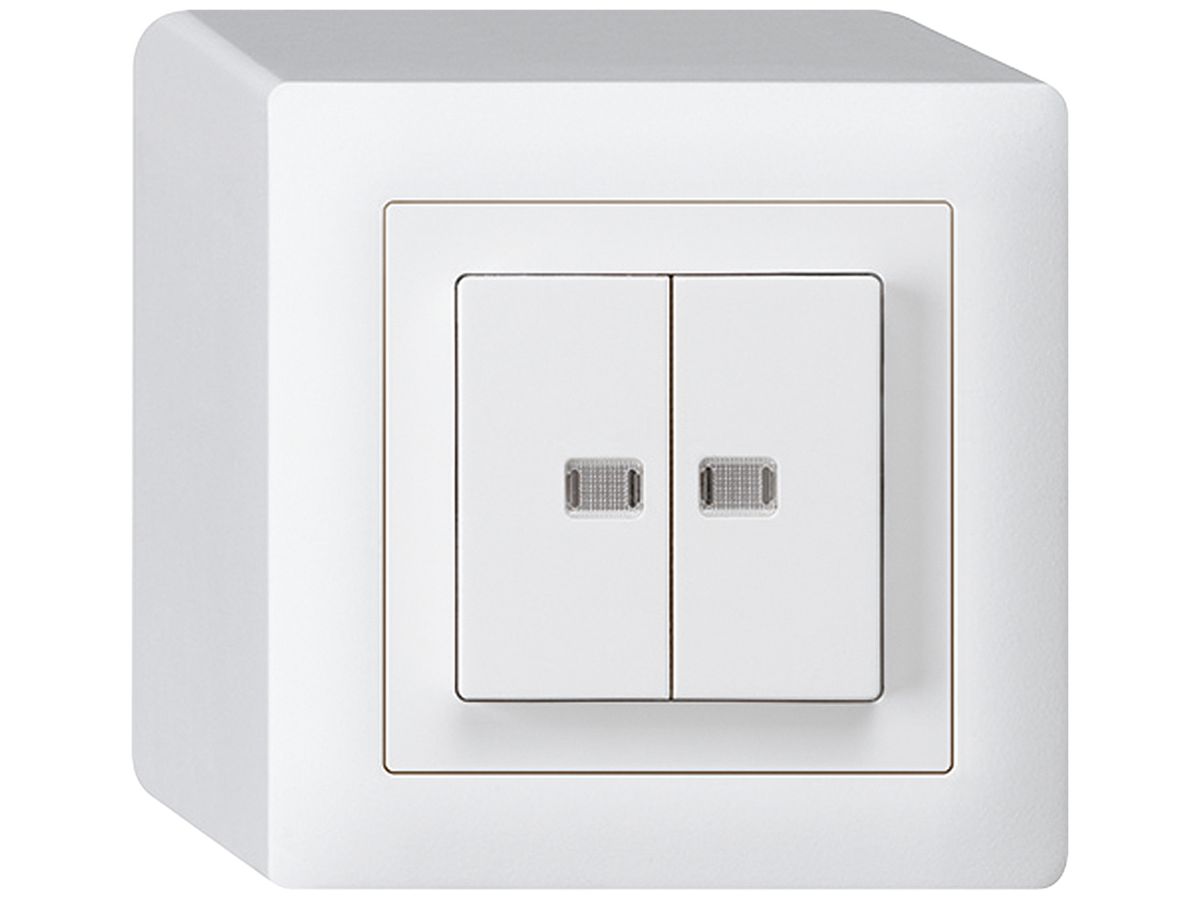 AP-Leuchtdruckschalter kallysto 1/3+3/1 mit 2 Linsen weiss