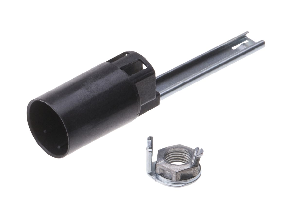 Lampenfassung E14 Vossloh M10×1mm/H100mm fest schwarz