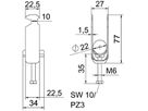 Schnellverleger BET 2056 H-Fuss Kunststoff 16…22mm 2×Kabel Aluminium