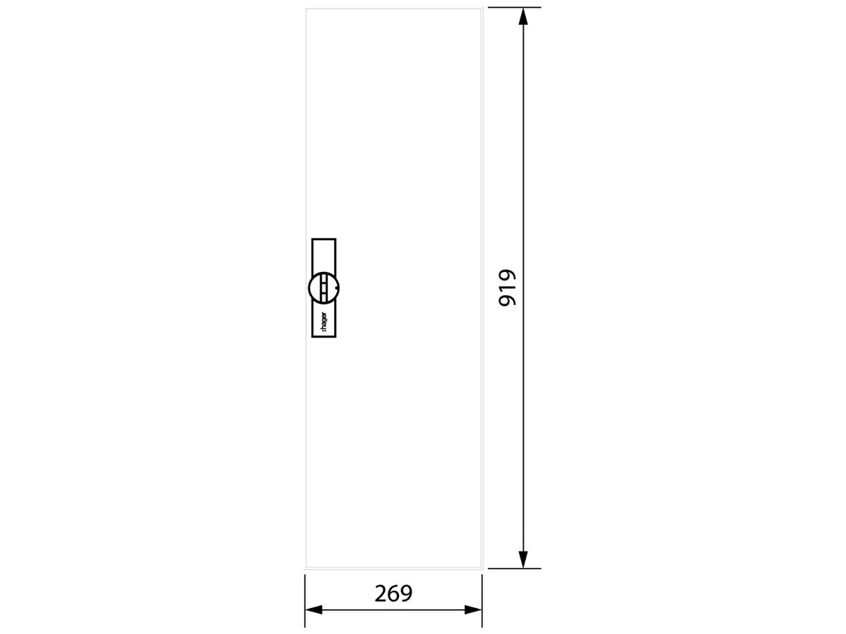 Tür rechts Hager univers für AP-Feldverteiler FWB61 950×300mm