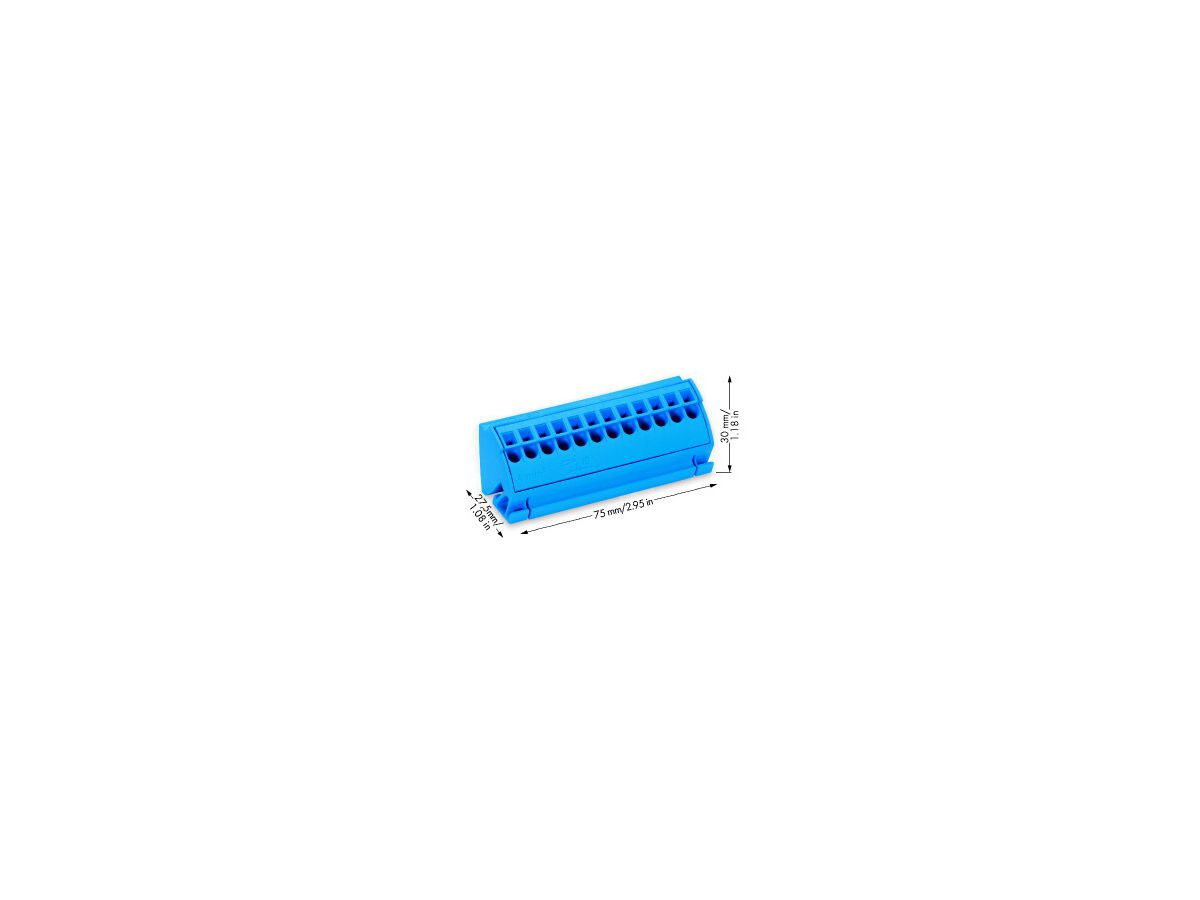 Sammelschienenblock WAGO 12×0.5…4mm² blau