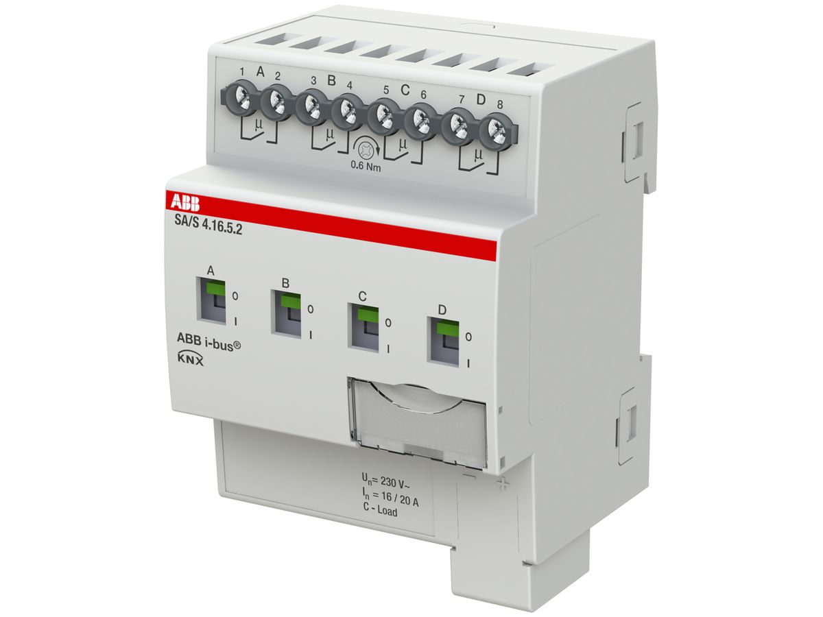 REG-KNX-Schaltaktor ABB SA/S4.16.5.2, 4-fach, 16A, C-Last