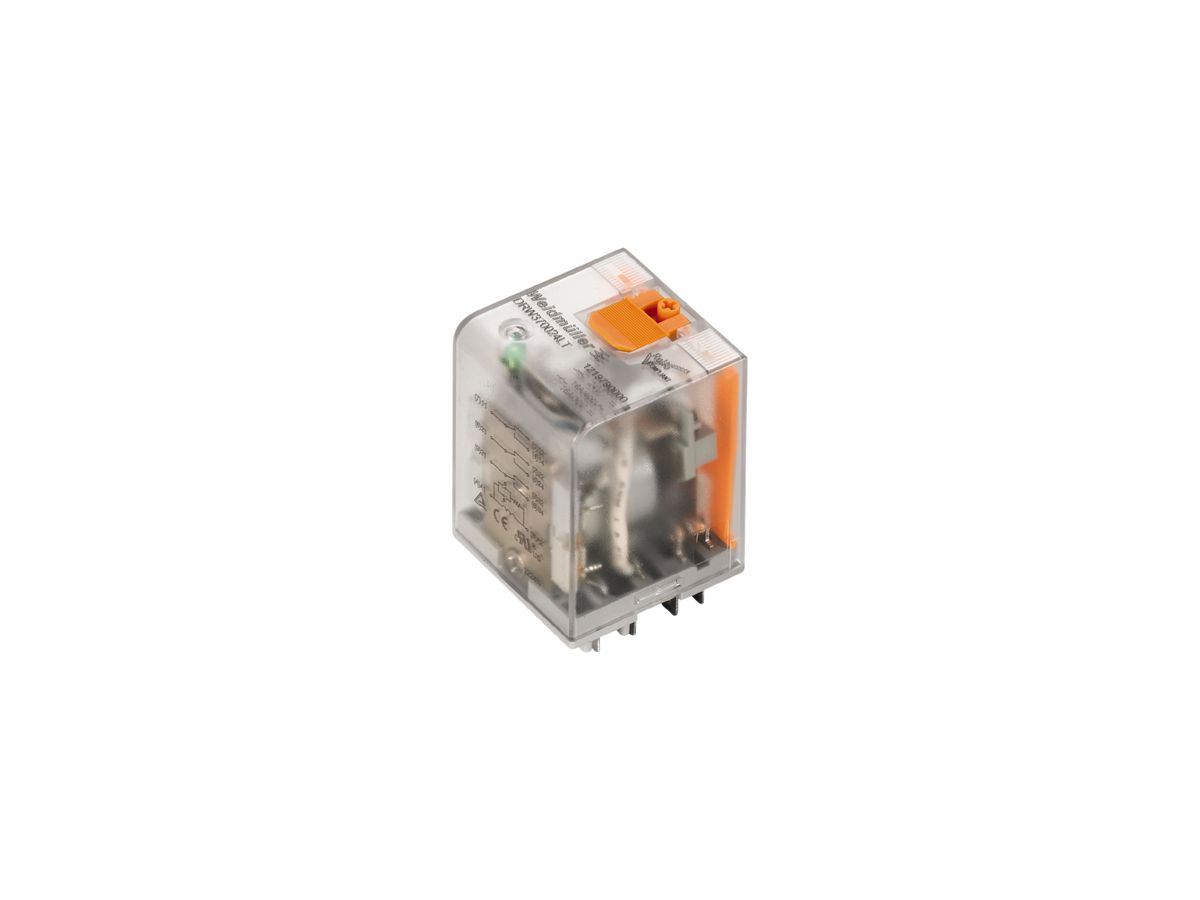 Relais Weidmüller DRH 24VDC, LED grün, 1Ö+1S mit Prüftaste, 250VAC, 16A