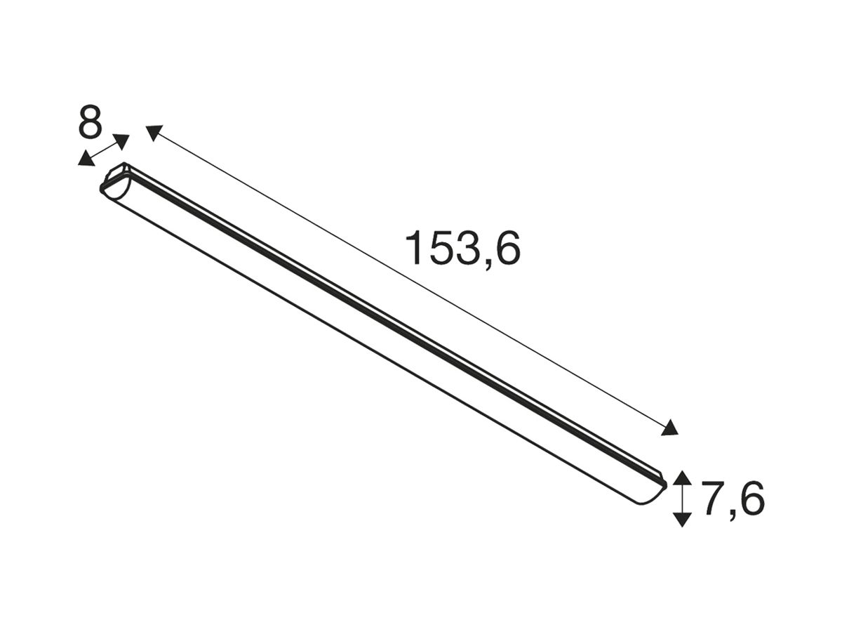 LED-Feuchtraumleuchte SLV WATERPROOF 50W 6640lm 840 IP66 DALI DIM 1536×80mm grau