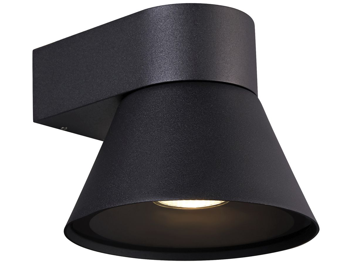 Wandleuchte Nordlux Kyklop Cone 1×GU10 25W IP54 Ø156×175mm schwarz