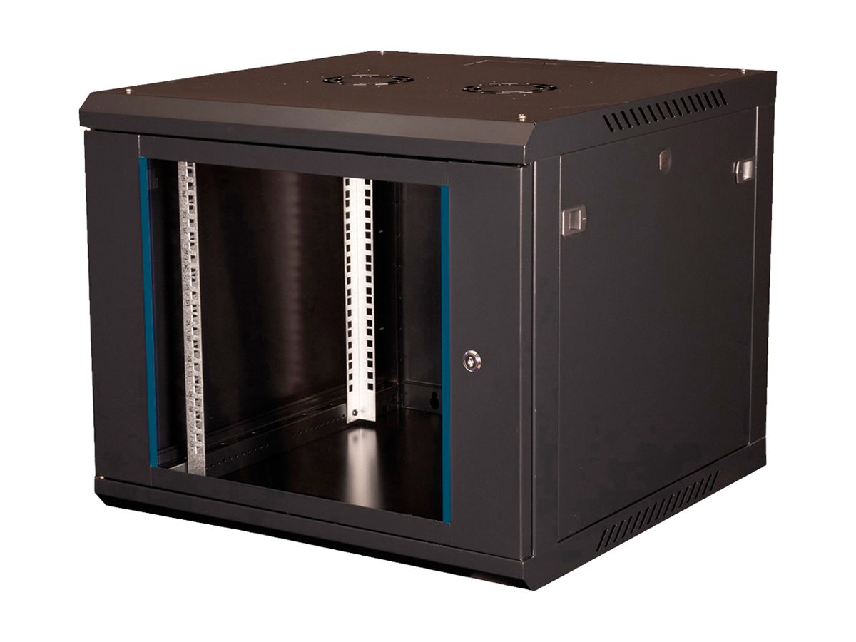 Wandgehäuse 19" VALUE 600×512×600mm 9HE 1×Tür Stahl schwarz