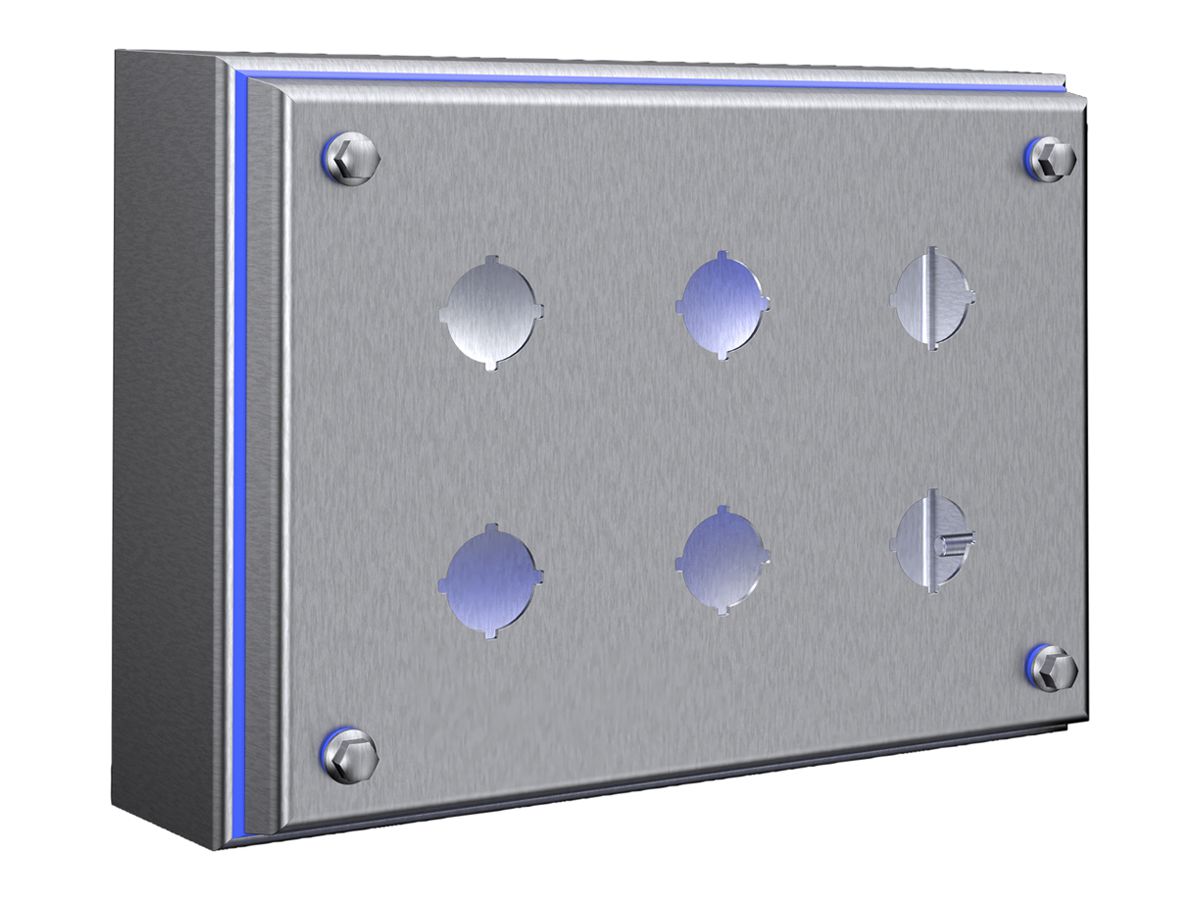Aufbaugehäuse Rittal HD 1686.600 6×Ausschnitt 22.5mmØ 160×220×90mm Ed-St