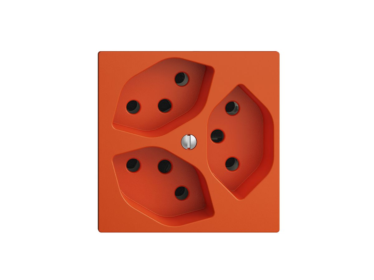 UP-Steckdose EDIZIOdue 3×T13 orange mit Shutter