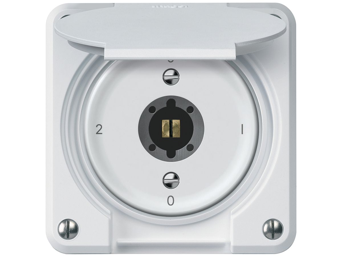 Schlüsselschalter robusto Umschalter 16A 250V 86×86mm weiss