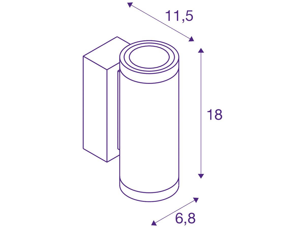 LED-Wandleuchte SLV ENOLA ROUND UP/DOWN S 7W 640lm 3000/4000K IP65 anthrazit