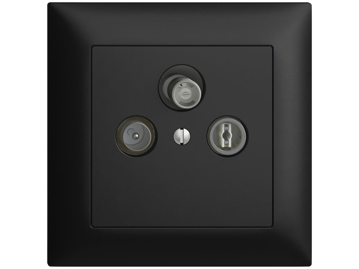 UP-Stichdose SAT/TV/R DB53 EDIZIOdue schwarz mit SAT-F-Anschluss